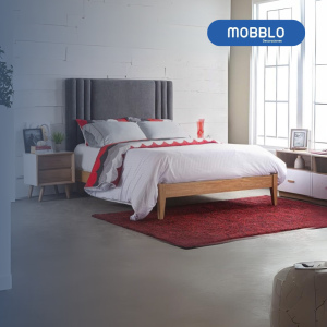 Cama Doble Alana Eurolino Gris, Natural