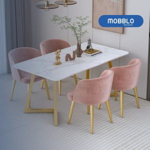 Comedor 4 Puesto Dell Rosa, Dorado