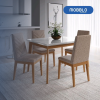 Comedor 4 puestos Axel Eurolino Marfil, Blanco Natural